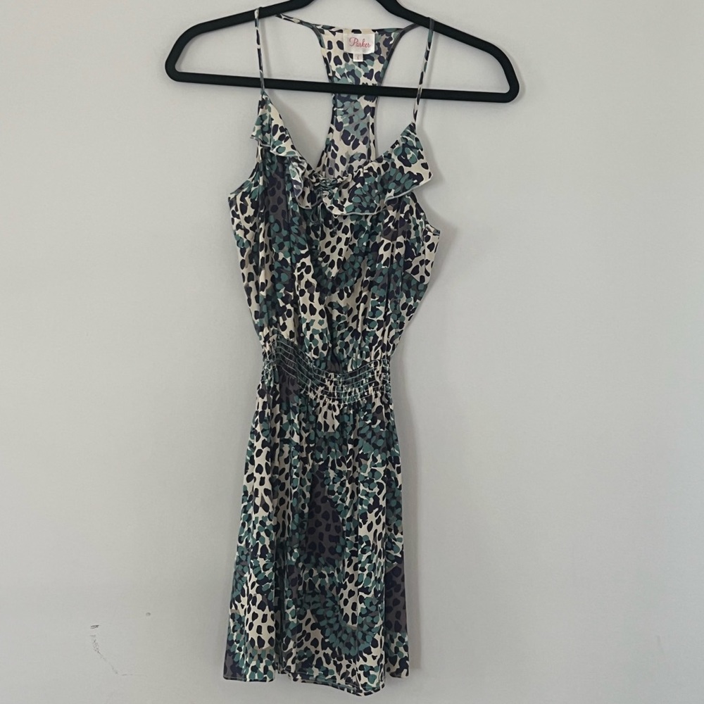 Parker silk ruffle dress size small